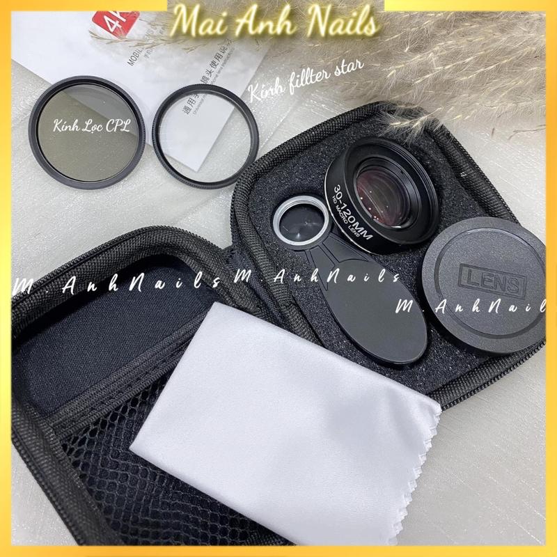 HÀNG KHÔNG NHẬN ĐỔI/TRẢ Lens Marco chụp ảnh Nail & Spa - Ống kính Marco Full HD 4K, Chụp nét 30mm-120mm