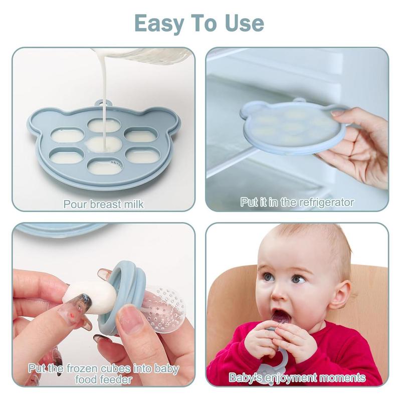 Product Introduction of Cartoon Bear Design Baby Food Pacifier with Ice Cube Tray, 2 Counts/set Baby Fruit and Vegetable Feeder & Ice Mold, Baby Fruit Feeder, Baby Teether Pacifier, Baby Essentials, Baby Stuff, Baby Essentials, Baby Items, 99p UK Tiktok Shop 10