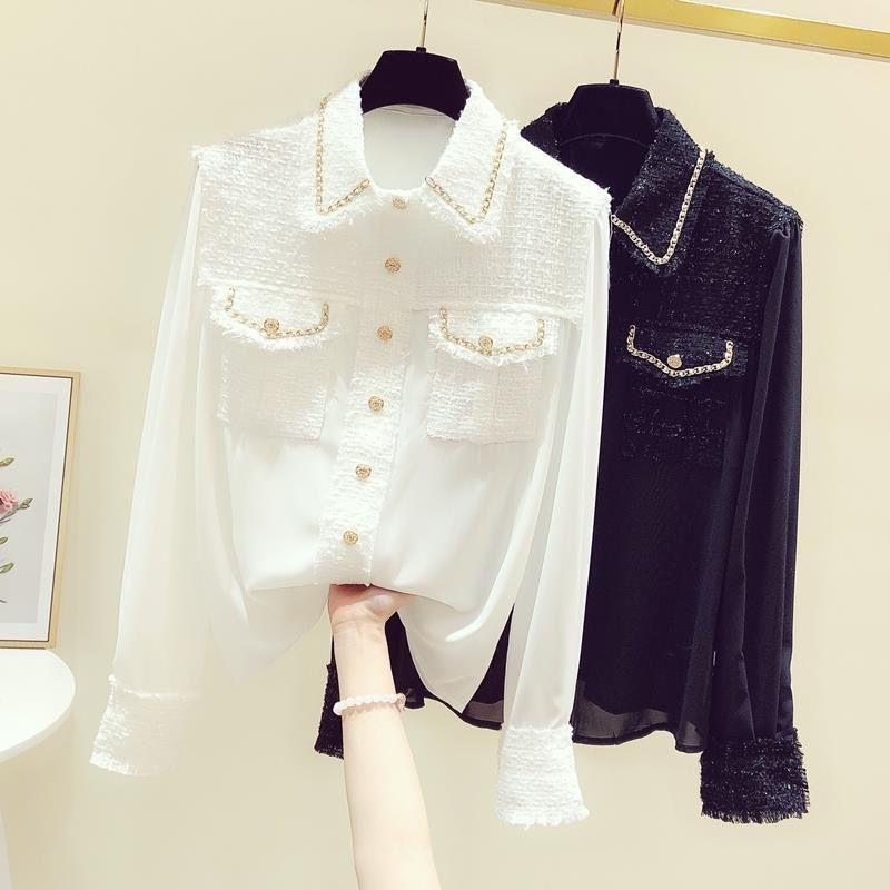Áo Sơ Mi Phong Cách Pháp Dáng Rộng Vừa Vặn, Phong Cách Phương Tây, Quần Áo Nữ, Bộ Sưu Tập Mùa Xuân Và Mùa Thu Mới, Phong Cách Cổ Điển, Cảm Giác Độc Đáo, Thích Hợp Cho Mùa Hè, Áo Nữ 0