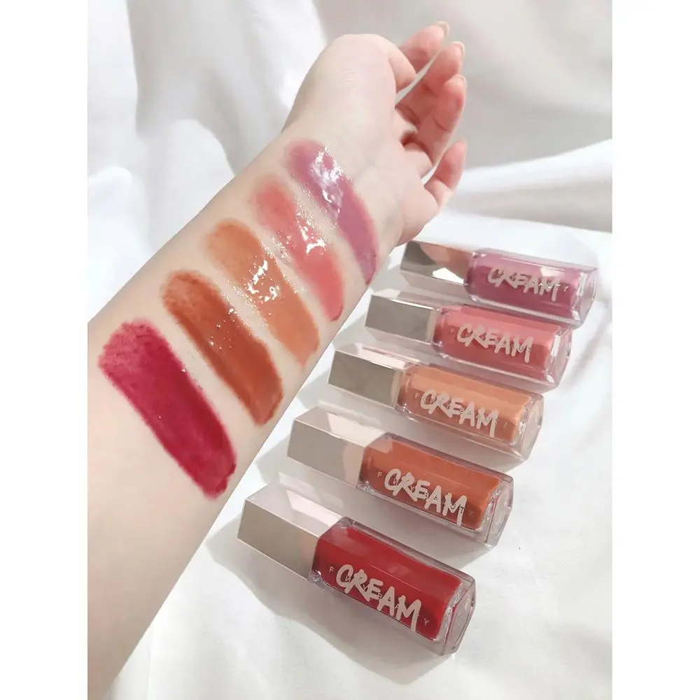 FB Gloss Bomb Cream Color Drip Lip Cream&Heat Makeup Liquid Lipstick Moisturizing Plumper Long Lasting Lipgloss 9ml Aluminum Shea