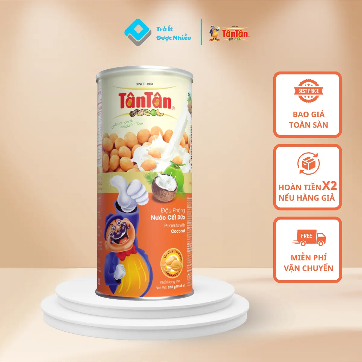 Đậu Phộng Nước Cốt Dừa Tân Tân 265g Giòn Rụm Thơm Ngon