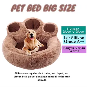Tempat tidur kucing Model karakter kaki Ukuran 75x75 Cm/Kasur Kucing Bulat Besar/Tempat Tidur Hewan Besar Jumbo Anjing & Kucing Brown Anjing & Kucing Brown Anjing & Kucing Beds anjing & kucing 【new】blue star