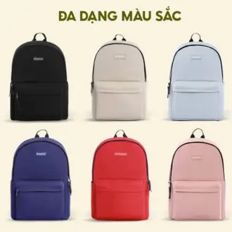 Balo Đi Học Nam Nữ  Bamozo Basic Backpack - Balo Đựng Laptop 15.6 Inch - Trượt Nước Chống Sốc Tốt - Balo Canvas Nhiều Màu chỉ giặt tay khỏe mạnh 3