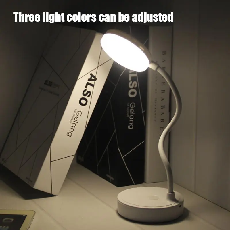 LED Eye Protection Lamp, USB Rechargeable Table Lamp, 3-color Dimming Night Light for Bedroom, Study Room & Office 6