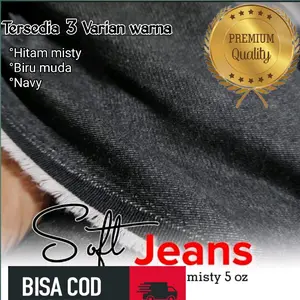 Kain Soft Jeans west hitam (1,25m) Denim lembut bahan gamis,celana,kemeja dan jaket