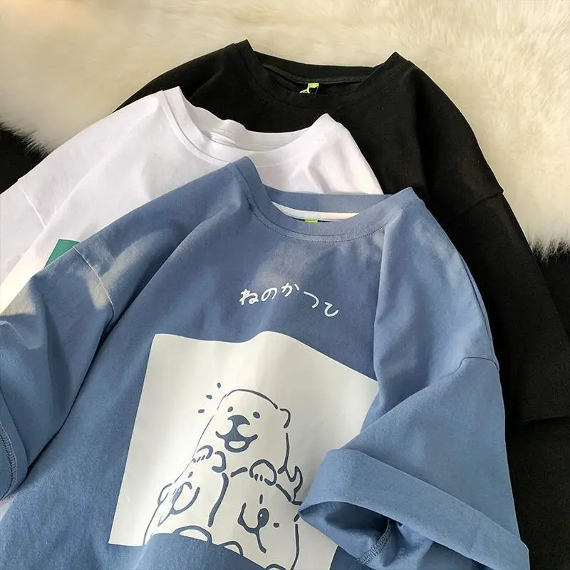 Áo thun 3 con chó DOG tay lỡ unisex nam nữ phông form rộng teen cổ tròn freesize cotton giá rẻ basic dễ thương đơn giản ngầu Menswear