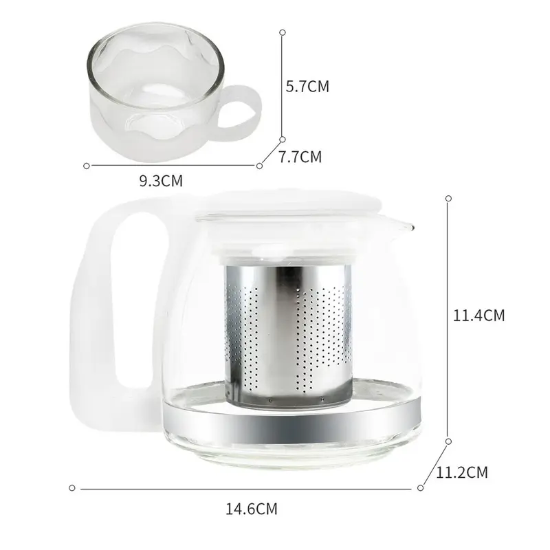 Ấm pha trà thủy tinh, Bộ Ấm Chén Trà Có Khay Lọc 5 Món, Bình Lọc Trà Thủy Tinh Giữ Nhiệt Cao Cấp Dieulinhshop 4