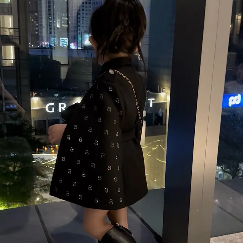 Ak38- Áo khoác dáng choàng vai đính đá cho mẹ và bé Nữ Women Cotton Voi đôi 4