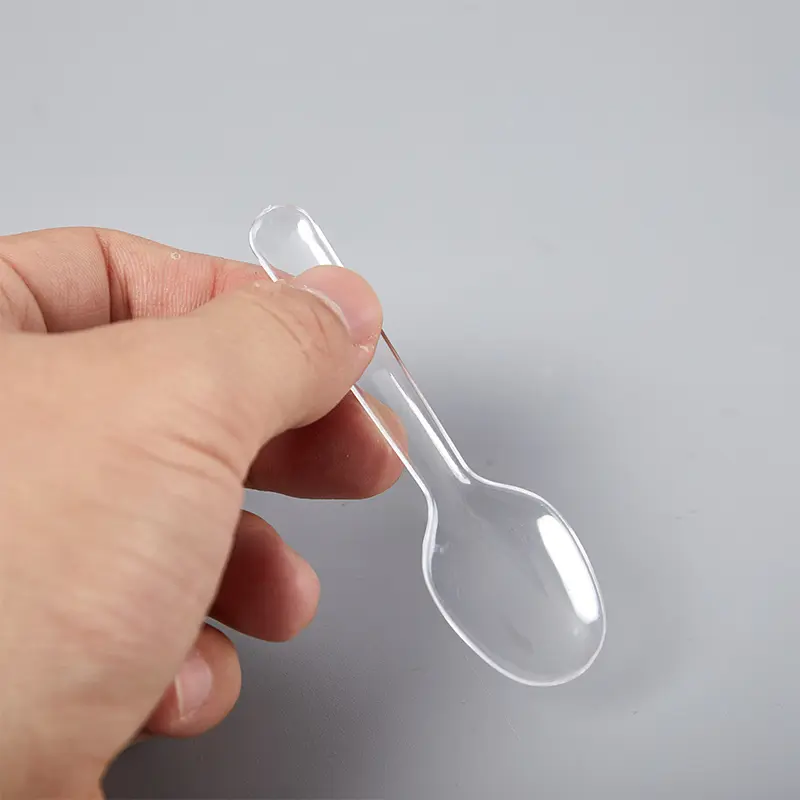 Thìa Nhựa Trong Mini, Bộ Đồ Dùng Dùng Một Lần, 10 / 20 / 200 Cái, Thích Hợp Cho Thạch, Kem Và Món Tráng Miệng, LRR
