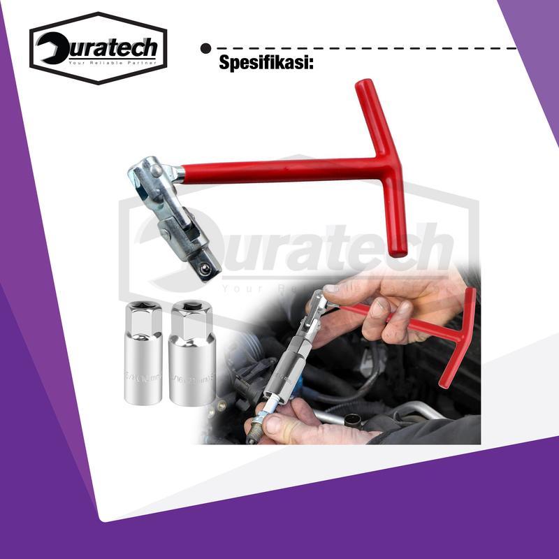 Kunci busi flexible 16 21 mm set kunci busi t mobil motor spark plug socket - Alat pembuka busi kendaraan kunci T pasang copot busi set 3pcs kunci busi set 3