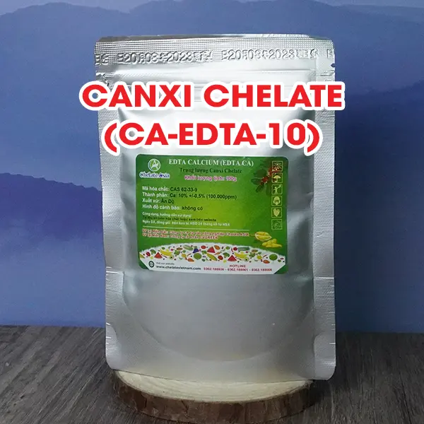 Vi lượng Canxi Chelate (Ca-EDTA-10) tan hoàn toàn trong nước (gói 100g)