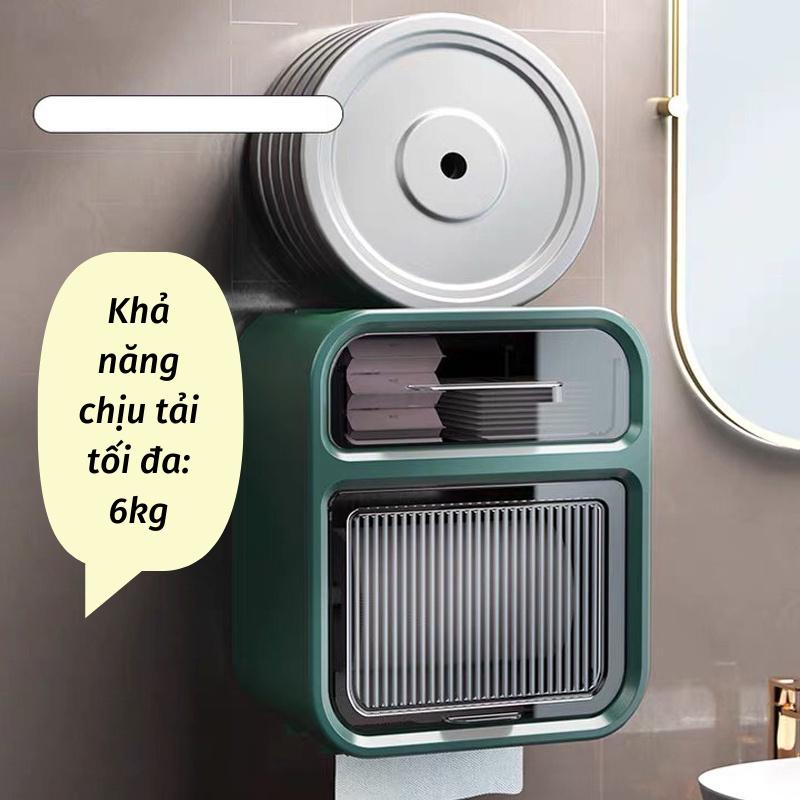 hộp đựng vệ sinh 2 tầng dán tường chống thấm nước có ngăn kéo 3