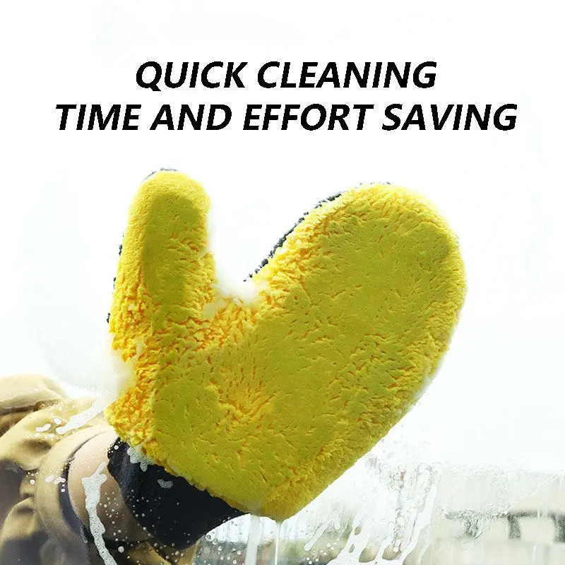 Double-sided Car Wash Glove, Waterproof Coral Fleece Car Cleaning Glove, Car Wash Tool, Car Cleaning Accessories 3