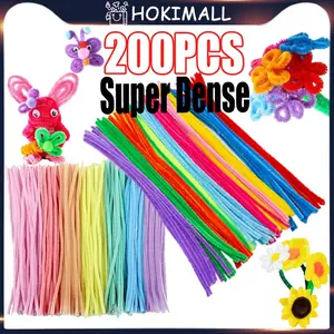 200PCS Kawat Bulu Mercy Pastel Mix 30CM Kawat Bulu Mainan Anak Craft Diy Kerajinan Tangan Pipe Cleaner