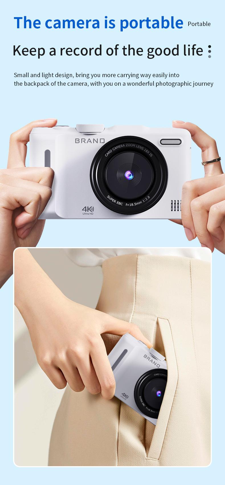Product Introduction of HD Digital Camera Mirrorless Camera CCD Rotating Screen Student Party Selfie Beauty Camera 11