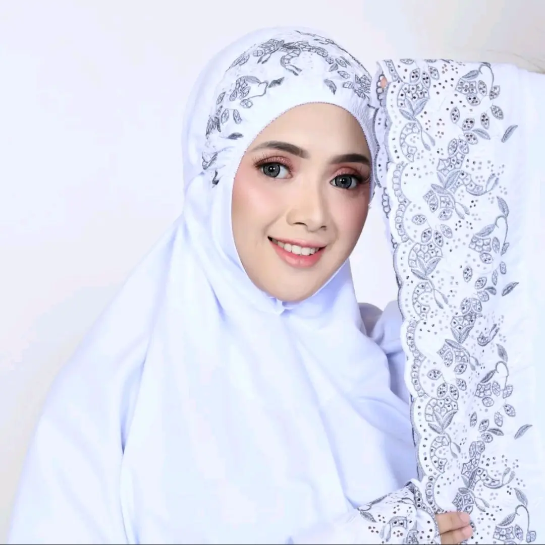 Abby's Mukena Dewasa Syahbani Bahan Katun Mikro Jumbo Premium Atasan Bawahan  Renda Kombinasi Mewah Panjang Traveling Muslim