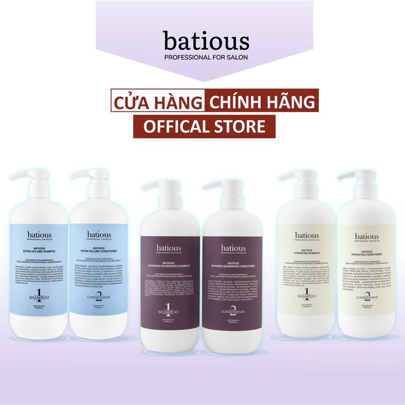   MUA 1 TẶNG 2  Batious COMBO Dầu Gội & Xả CHÍNH HÃNG Chăm Sóc Tóc Women Men Nam Nữ Hỗ Trợ Phục Hồi Tóc Hư Tổn & Làm Mềm Mượt Tóc  ĐỦ GIẤY TỜ  