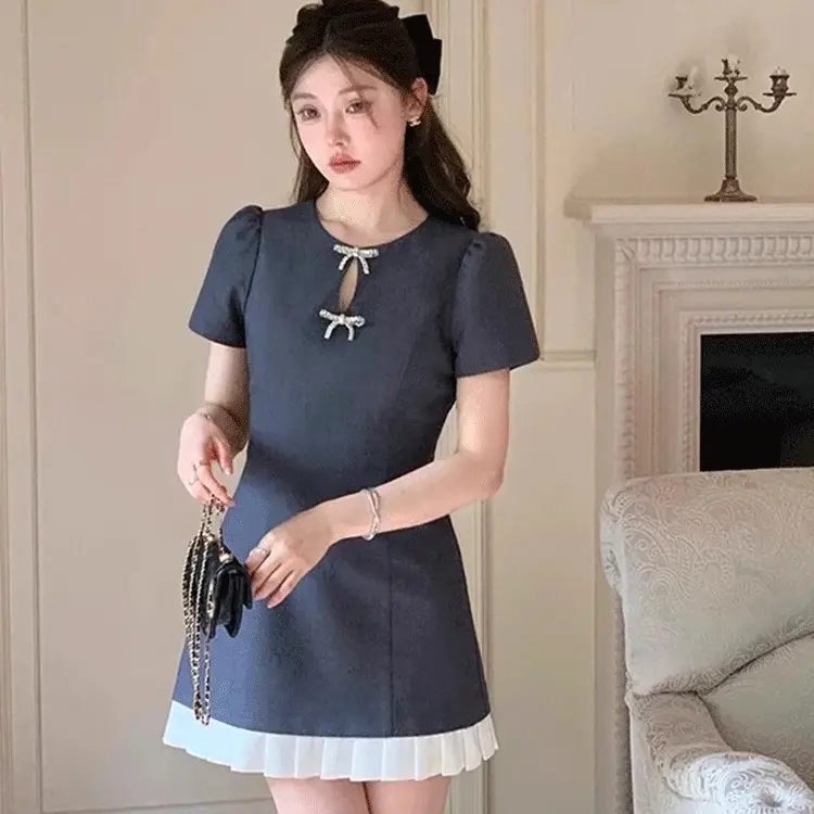Váy đầm Hanna9 AA6 phong cách duyên dáng, sang trọng Nữ Women Dress Khuy Voi Sen Voan Brown Casual Dresses
