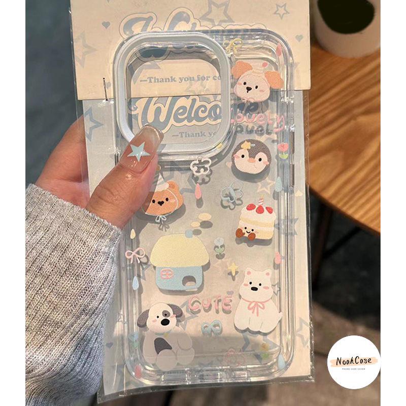 Hoạt hình Cho Ốp Lưng IPhone 17 12 15 16 13 11 AIR 14 17 Pro Max XR X XS 7Plus 8Plus Max 8 7 11 16 17 Plus Chú chó Shiba Inu dễ thương Lớp vỏ mềm