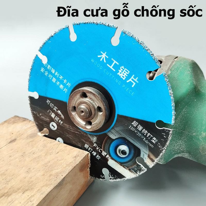 Lưỡi Cưa Gỗ Chống Sốc 110mm - Đĩa Cưa Cắt Gỗ An Toàn Lắp Cho Máy Mài Góc