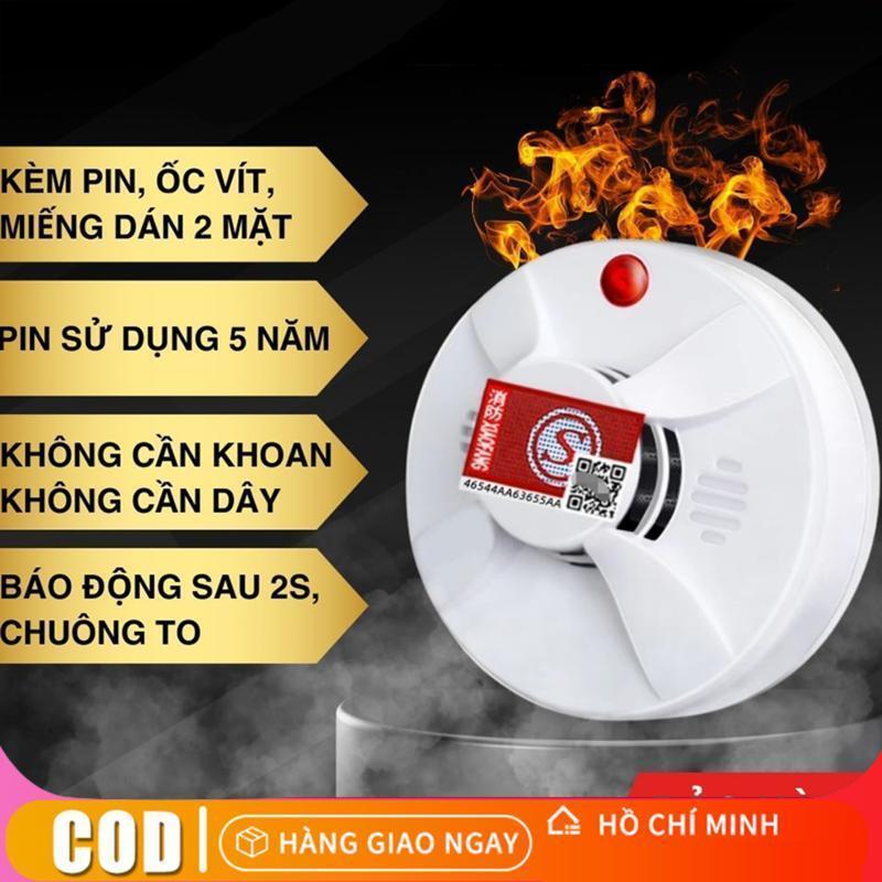 còi báo cháy tự động Chuông báo cháy báo khói không dây ,báo cháy tự động cảm biến khói dùng pin độ nhạy cao,còi báo cháy độc lập