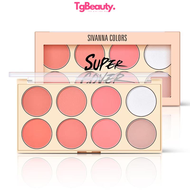  Mẫu Mới  Bảng Má Hồng Kiêm Màu Mắt 8 Ô Sivanna Colors Deluxe Edition Eye Palette phấn má hồng 