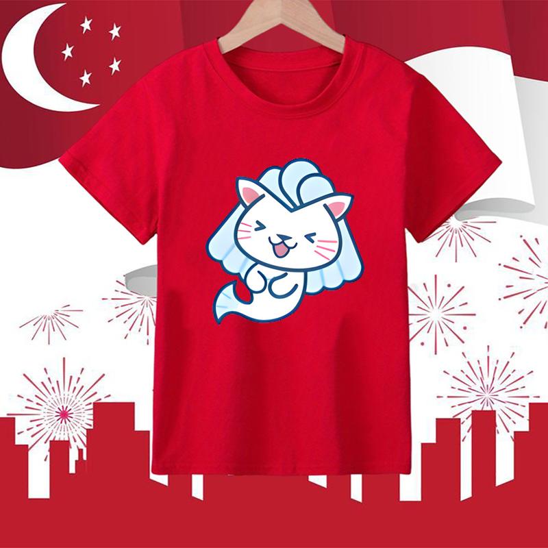Product Introduction of Cartoon  Print Pattern Clothing T-shirt Summer Fashionable Polyester T-shirt Celebrating National Day for Boys and Girls Casual Children Short Sleeved 29