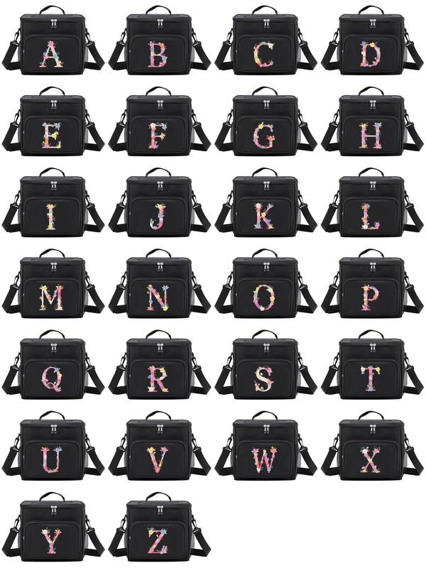 Letter Pattern Lunch Bag, Large Capacity Leakproof Insulated Lunch Bag, Portable Lunch Box Bag for Students and Office Workers, Travel and Picnic 6
