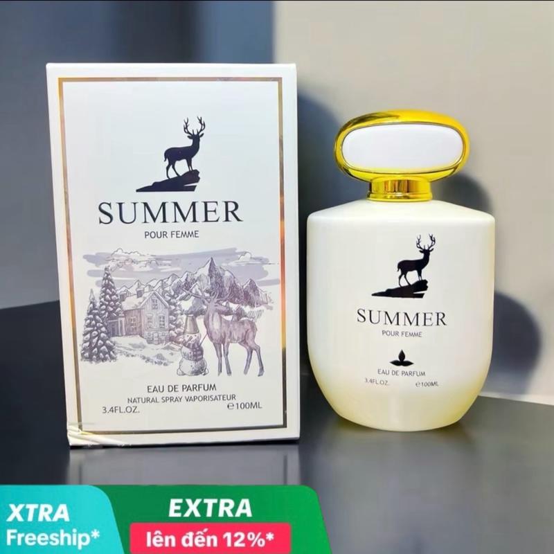  B185 - MUA 1 TẶNG 1 - NƯỚC HOA SUMMER BAMBI TRẮNG 100ml MÙI KẸO NGỌT VANI   Tặng 1 Nước hoa G0DDĐESS TRẮNG   - tổng nhận 2 chai 