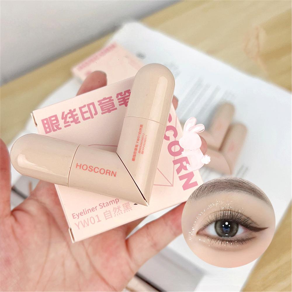 HOSCORN 2 In 1 Liquid Eyeliner Stamp Pen Eyes Makeup Waterproof Sweat-proof  Smudge-proof Cosmetic Black Stamp Seal Pen Long-lasting Color Portable Easy  To Control Beginner-friendly - TikTok Shop Philippines