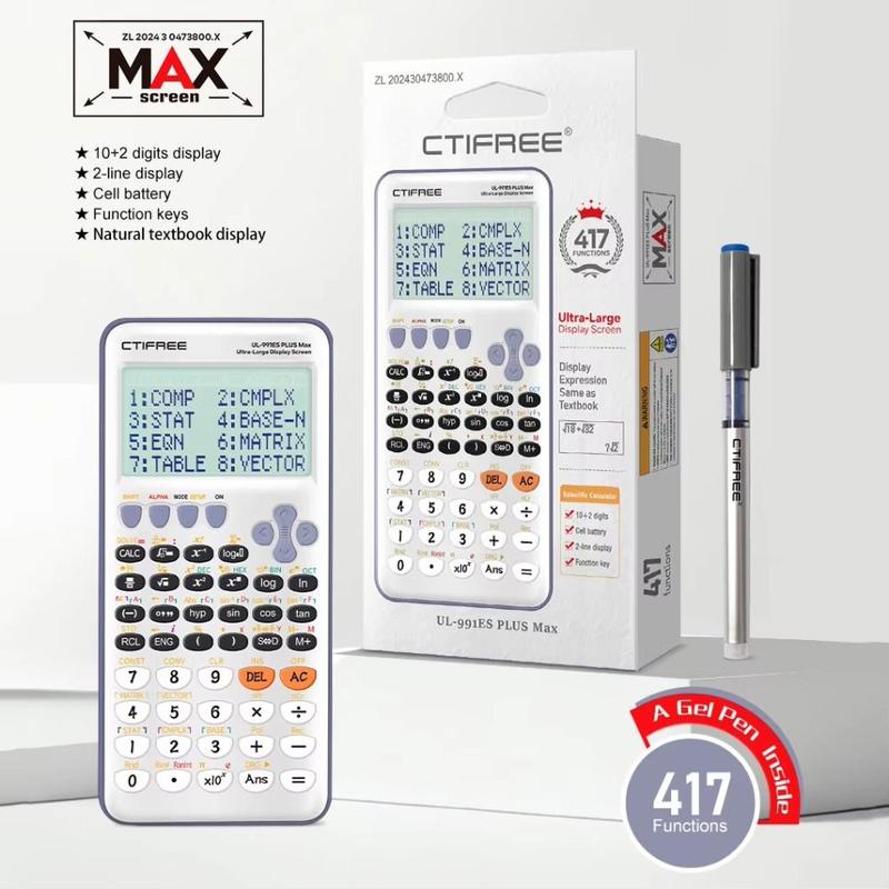 Product Introduction of Chic et Charme Portable Large Screen Scientific Calculator 10+2 Digits Display 417 Functions Function Calculator Standard Multifunction Math Calculators School Office Supplies 14