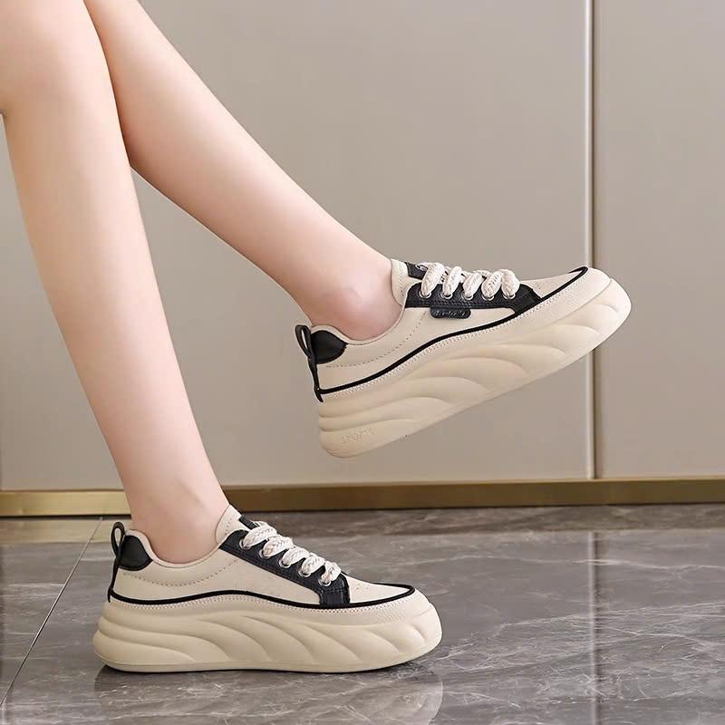 giày da nữ  -tăng chiều cao - phong cách hàn quốc -mã 03 giay  doc Shoes Sneaker Nhung 4