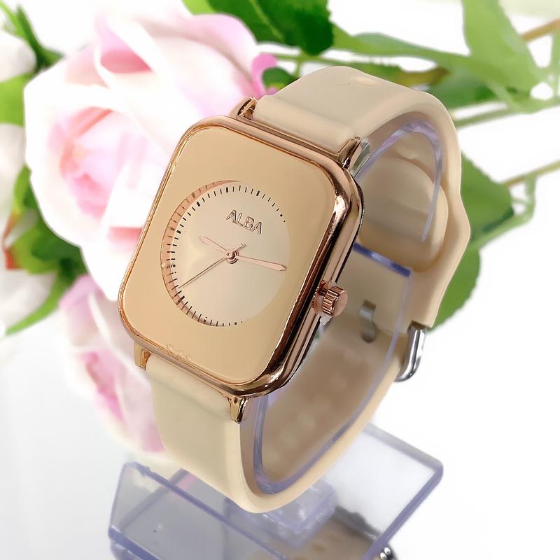 Product Introduction of Jam Tangan Wanita Alba Tali Karet Rubber Korean Fashion 5