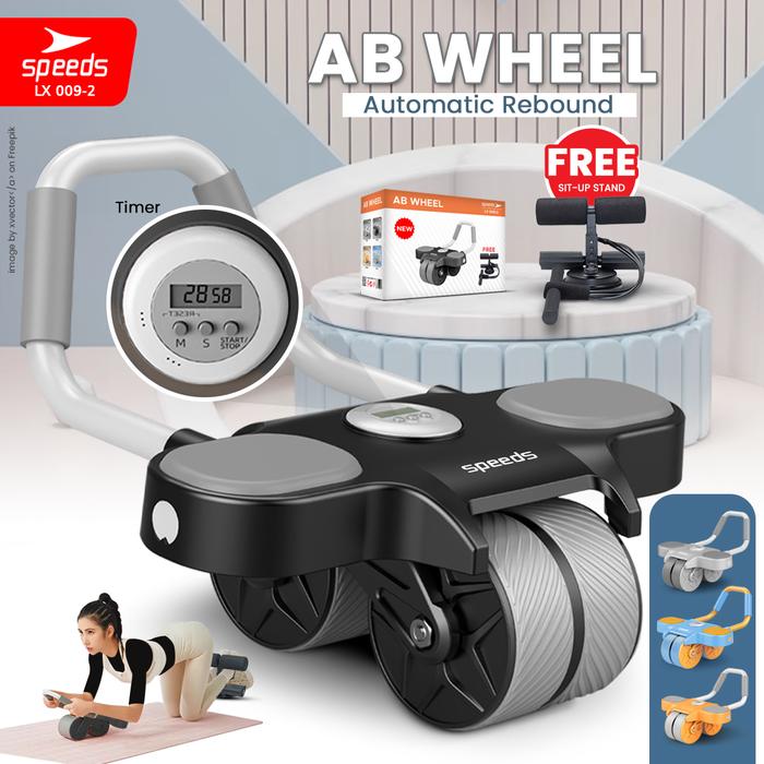 Promo SPEEDS AB Wheels Ab Roller Plank Trainer Timer Stopwatch Alat ...
