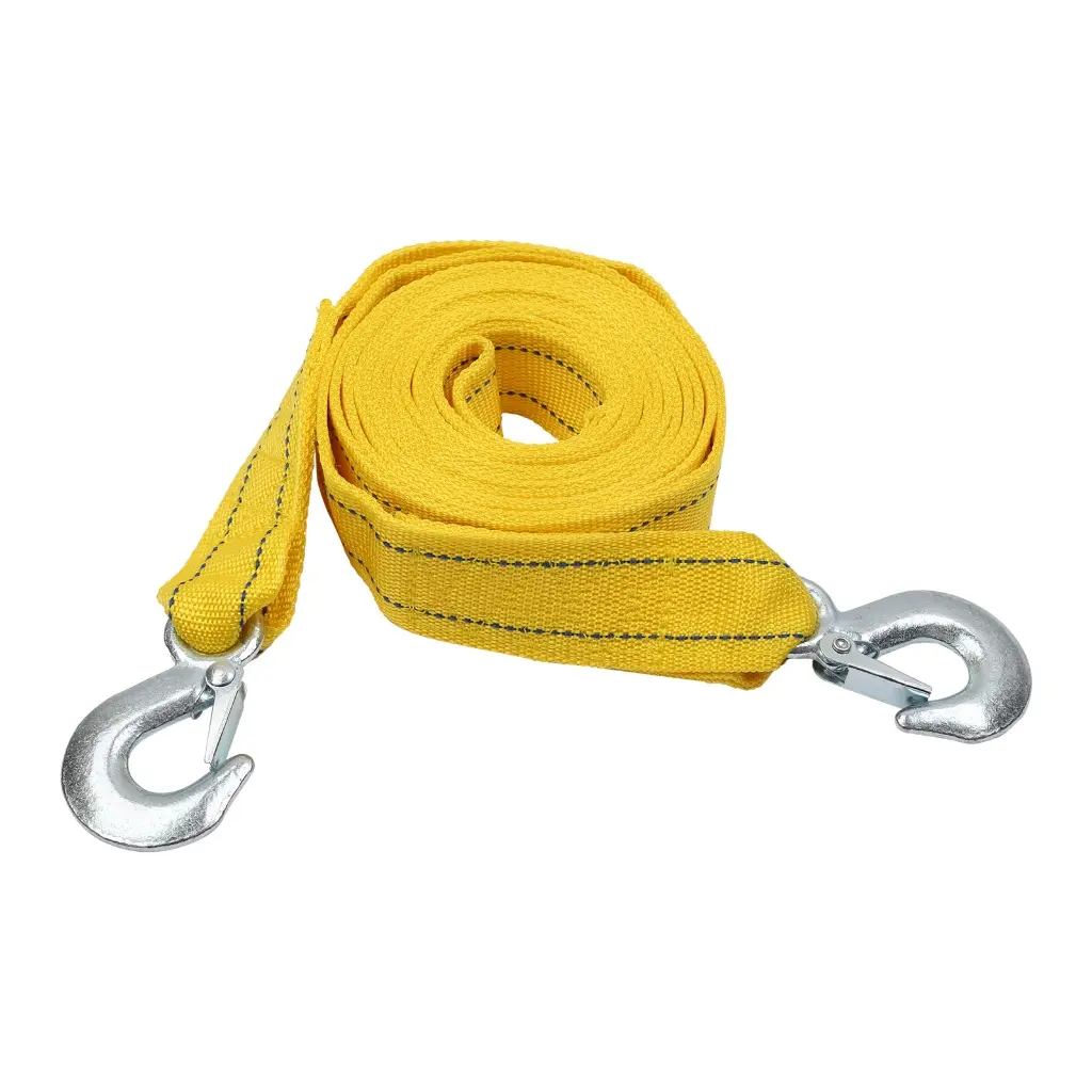4M Heavy Duty 5Ton Car Tow Cable Towing Pull Rope Strap Forged Steel Hooks Van Road Recovery