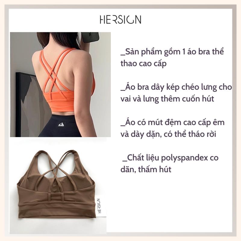Product Introduction of Áo bra tập gym nữ Áo thể thao nữ tập yoga dây chéo lưng cao cấp HERSIGN-BRA34 10