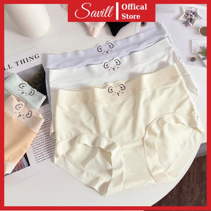  Quần lót nữ su thông hơi thấm hút mồ hôi - Quần chip nữ có lỗ thoáng khí họa tiết gấu koala cute SAVILL L718 Women 