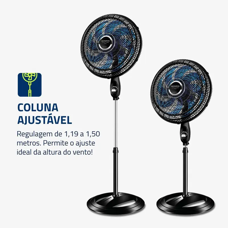 Ventilador de Coluna Super Turbo 8 Pás Mondial - VTX-40C-CRYSTAL - 3
