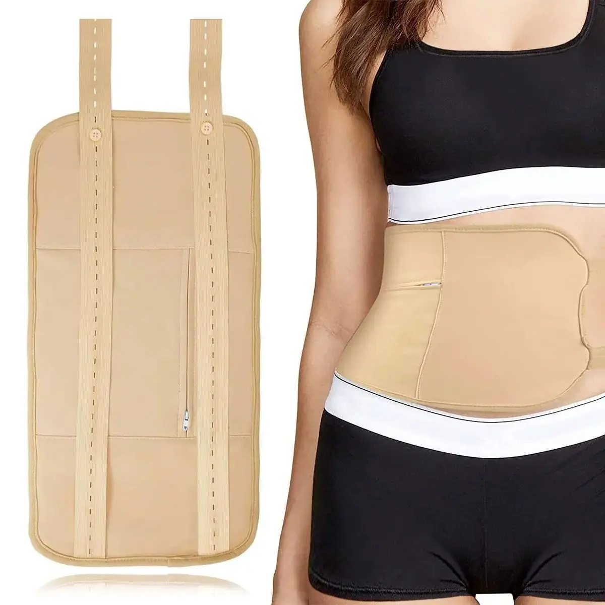 Abdominal Castor Oil Belt Pack Wrap, Reusable Hot & Cold Compression Waist Patch, Organic Castor Oil Belt, Body Care Essential Strap, Waist Massage Belt