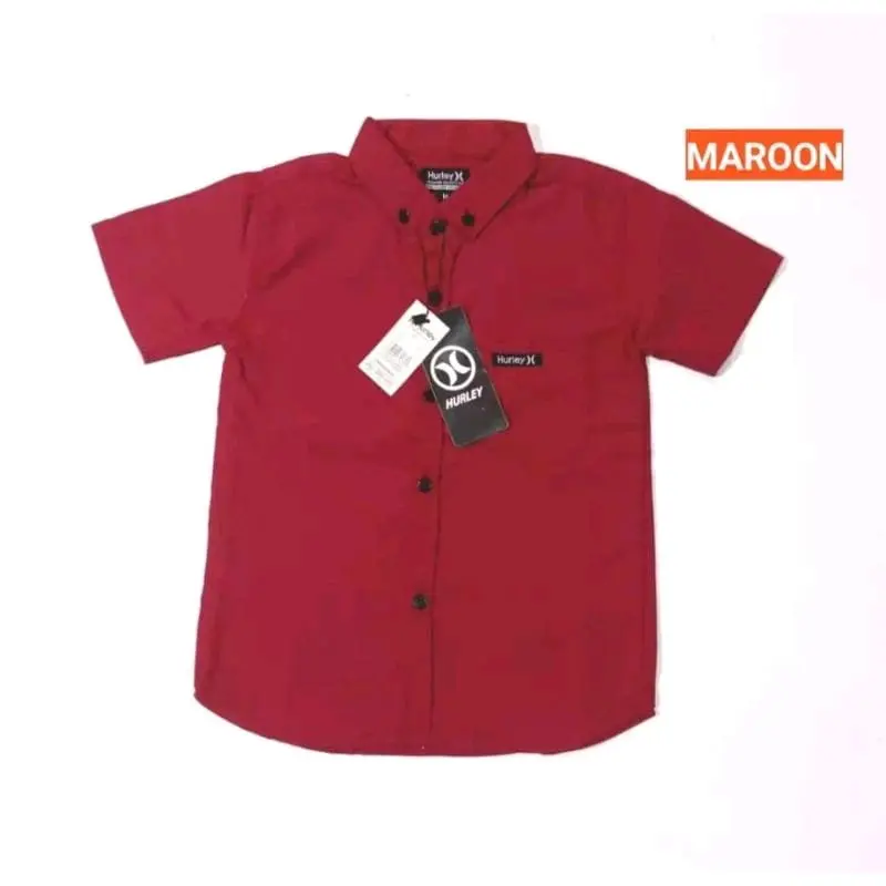 Kemeja Polos Anak-Anak terlaris, lengan pendek usia tanggung 2-15 tahun Polos Katun Laki-Laki 3