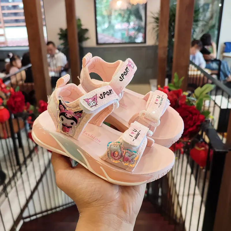 Sandal Bé Gái Từ 3-13 Tuổi Siêu Nhẹ Họa Tiết Hoạt Hình Đế Êm Chống Trơn Trượt Phong Cách Hàn Quốc D162 5