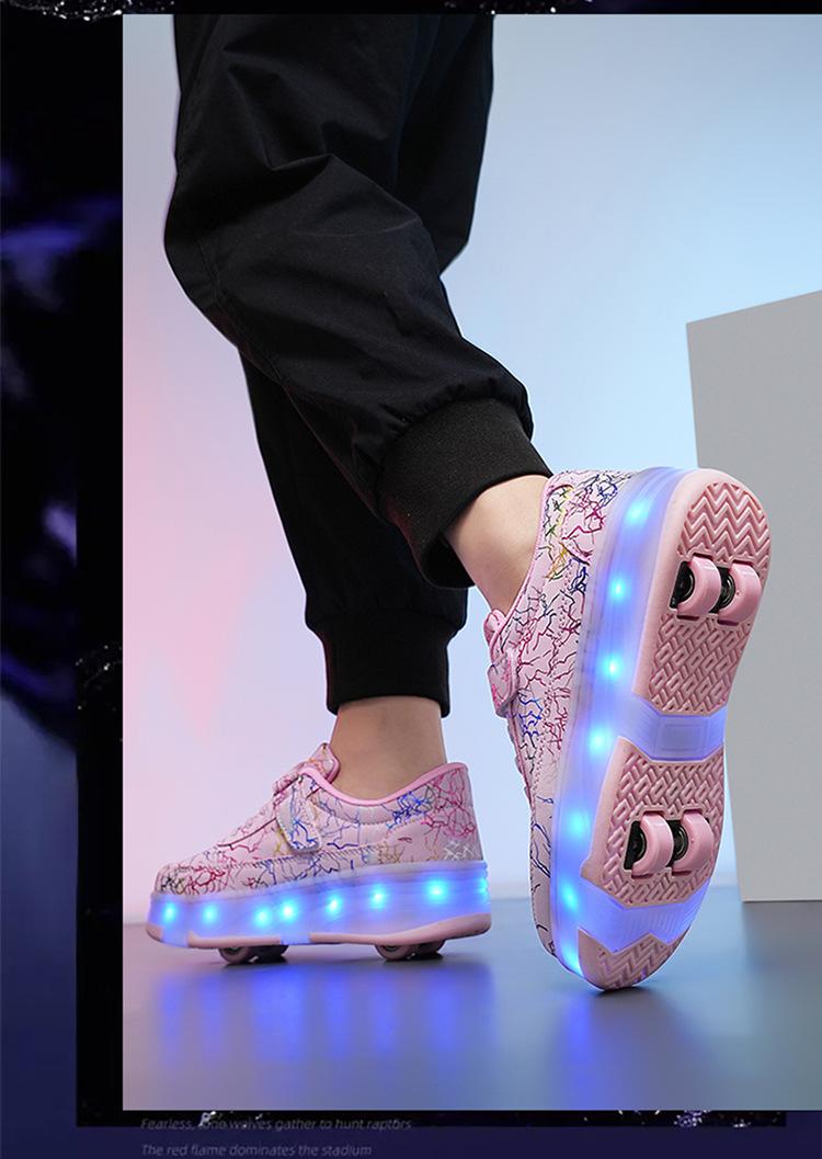 Product Introduction of In Stock Children Heelys Detachable Skate Shoes Boys and Girls Roller Skates Children Heelys New Boys Walking Shoes Four-Wheel Girls Rollerskate Double Row Skates in Stock 13