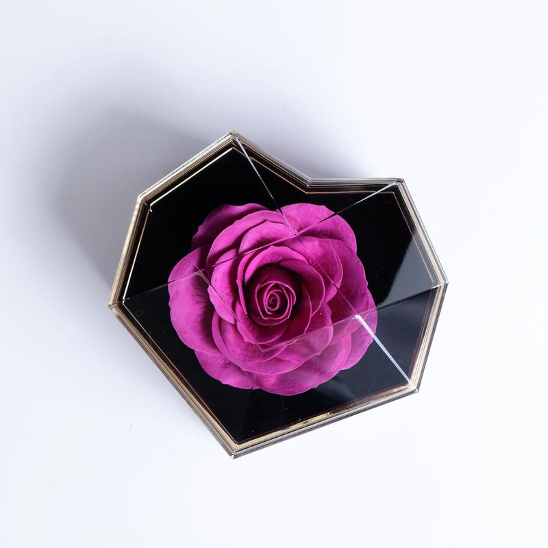 Boyfriend Gifts Artificial Rose Design Necklace with Gift Box & Gift Bag Set, 1 Count Artificial Flower Decor Heart Shaped Necklace Gift Set for Women 5