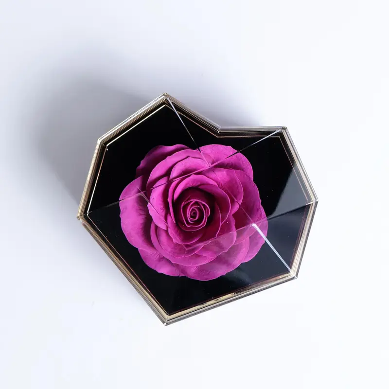 Boyfriend Gifts Artificial Rose Design Necklace with Gift Box & Gift Bag Set, 1 Count Artificial Flower Decor Heart Shaped Necklace Gift Set for Women 5