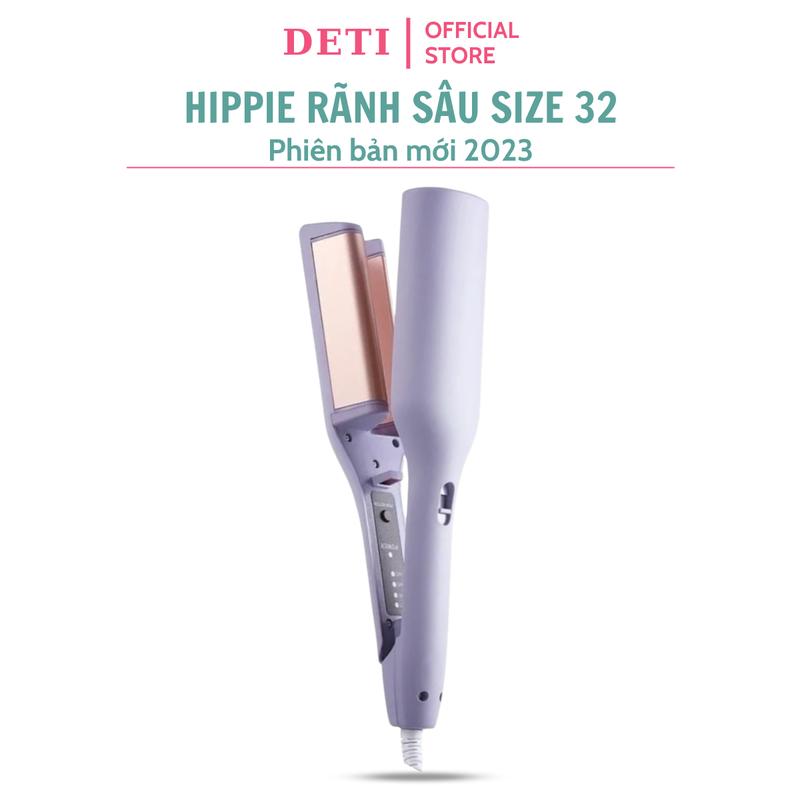 Máy uốn tóc Hippie gợn sóng xoăn sóng làm tóc kiểu Hàn Quốc trẻ trung mẫu mới 2024 cao cấp DETI