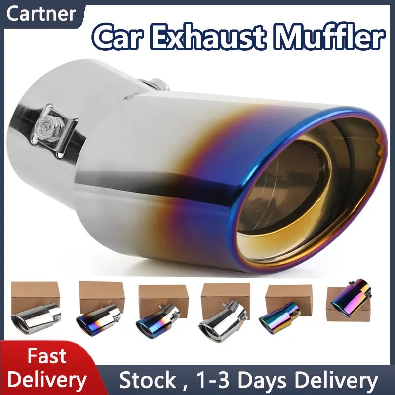 Universal Car Exhaust Muffler Tip Burnt Color Bent Stainless Steel Car Rear Auto Exhaust Pipe Tail Muffler Tip Car Accessories