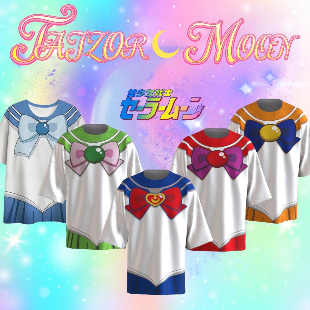 TMS เสื้อยืดคอสเพลย์ ลายนักเรียนอนิเมะญี่ปุ่น 5 สาวตัวแทนดังจันทร์ เซเลอร์มูน พร้อมส่ง ผ้าไมโครใส่สบ