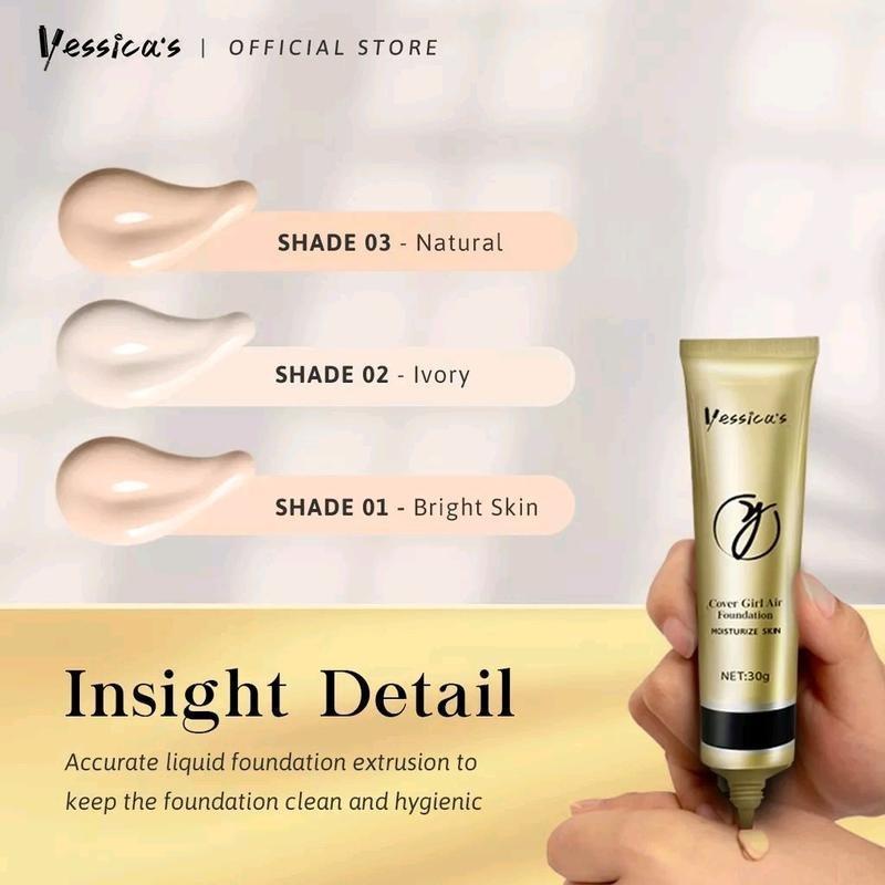 [COD] Yessica Waterproof Foundation Cover Girl Air Moisturize skin 30gr Wajah Concealer cream kelly Acne Prone Amino Acid 1