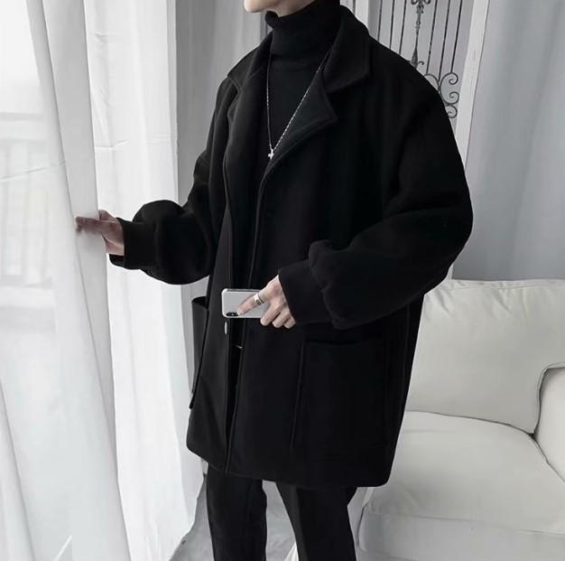 Product Introduction of Áo khoác nam blazer form rộng chất dạ cổ V ulzzang unisex hàn quốc, Áo blazer nam khoác choàng nam trơn cổ vest bigsize học sinh đi học, Áo dạ choàng nam 10