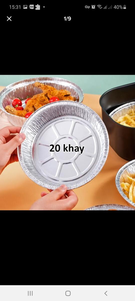 Product Introduction of Sét 20 khay bát bạc 22 cm, 18cm lót nồi chiên không dầu 2